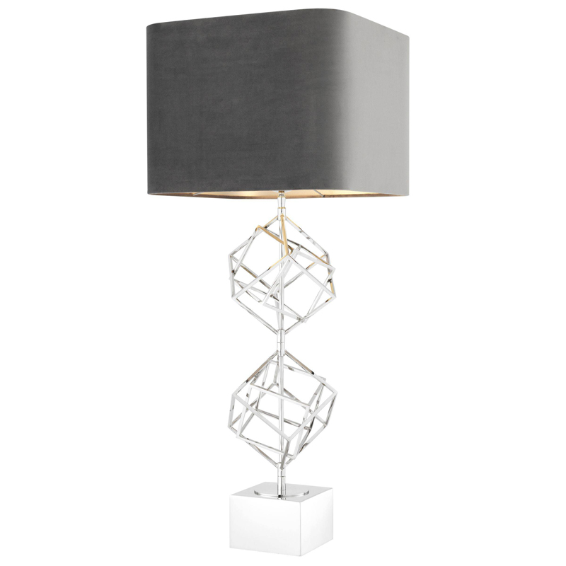 Настольная лампа Eichholtz Table Lamp Matrix Nickel Никель Серый в Рязани | Loft Concept 