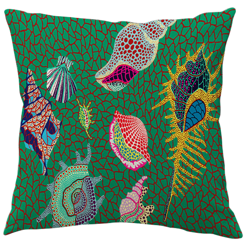 Декоративная подушка Yayoi Kusama Shell Green Зеленый Мульти Декоративная подушка Yayoi Kusama Shell Green Зеленый Мульти в Рязани | Loft Concept