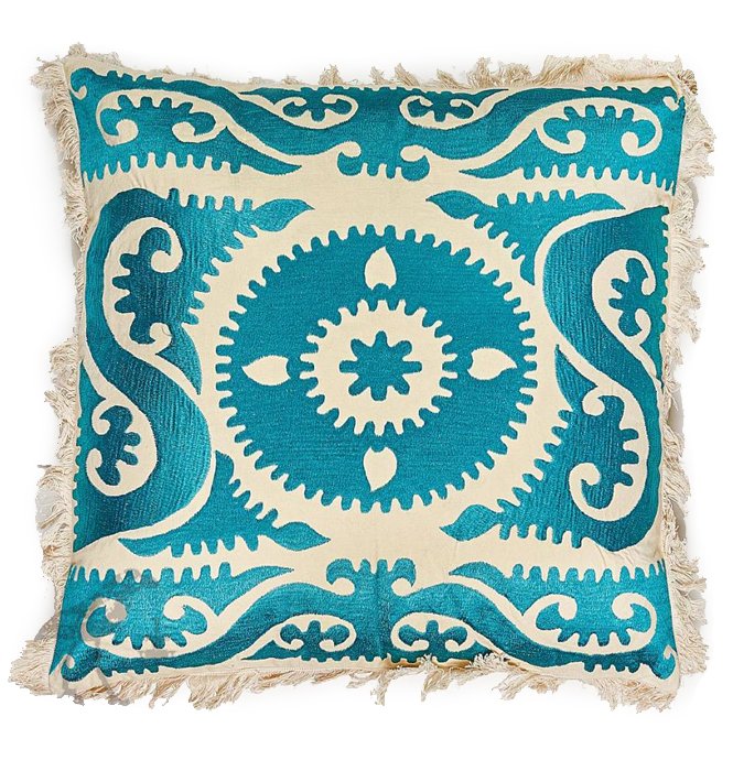 Подушка Turquoise Ornament Бирюзовый Белый Подушка Turquoise Ornament Бирюзовый Белый в Рязани | Loft Concept
