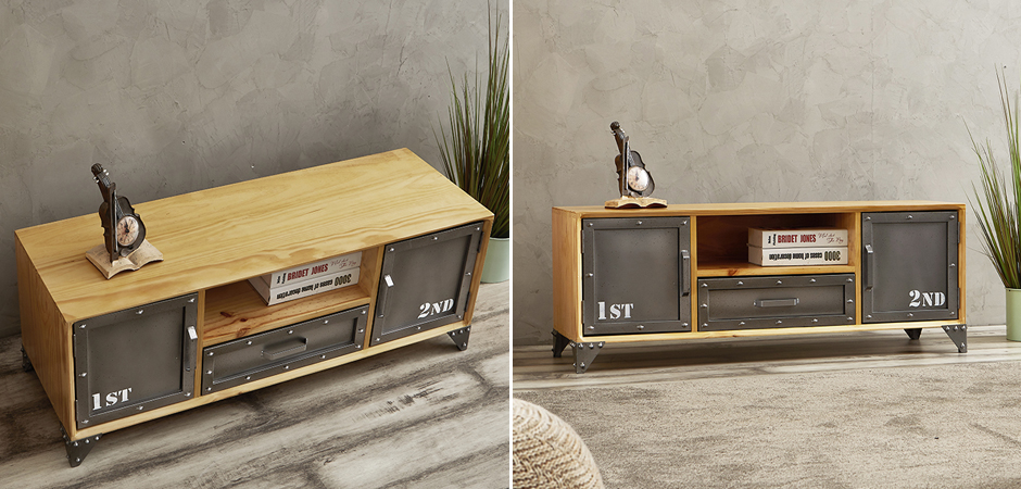 ТВ-тумба Loft Metal and Wood Double - Loft-Concept в Рязани