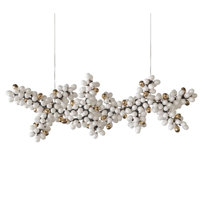 Большая дизайнерская люстра горизонтальная Valiant Chandelier Horizontal Barlas Baylar Бронза Белый Большая дизайнерская люстра горизонтальная Valiant Chandelier Horizontal Barlas Baylar Бронза Белый в Рязани | Loft Concept