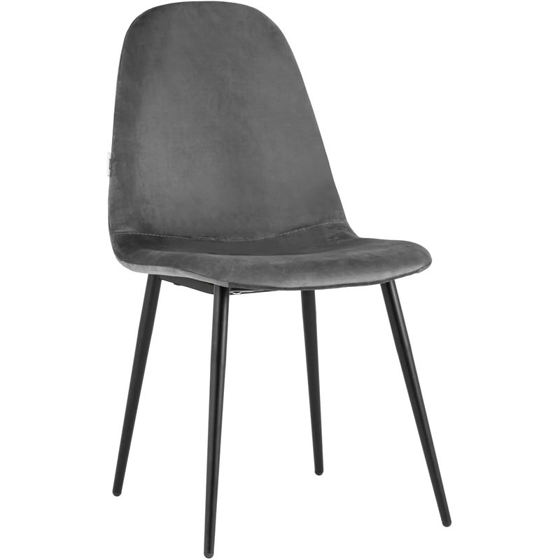 Стул Archie Chair Черные ножки Темно-Серый Велюр Серый Черный Стул Archie Chair Черные ножки Темно-Серый Велюр Серый Черный в Рязани | Loft Concept