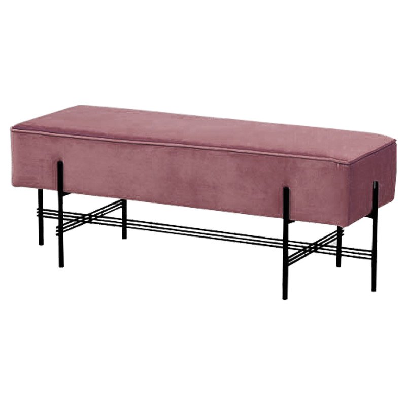 Банкетка розовая велюровая Sanjay Velour Banquet Pink Дымчатая Роза Черный Банкетка розовая велюровая Sanjay Velour Banquet Pink Дымчатая Роза Черный в Рязани | Loft Concept