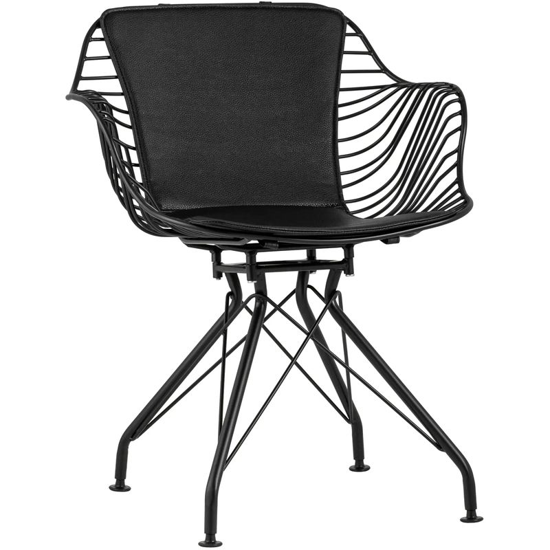Стул Bertoia с подлокотником Chair Black metal Черный Стул Bertoia с подлокотником Chair Black metal Черный в Рязани | Loft Concept
