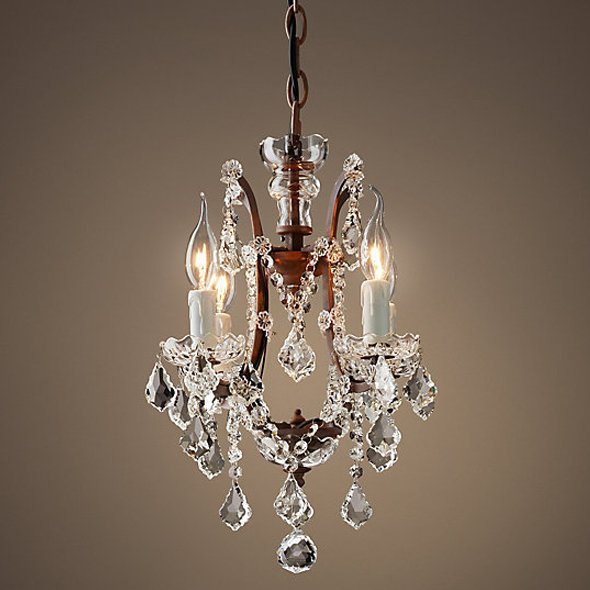 Люстра 19TH C. ROCOCO IRON & CLEAR CRYSTAL 4 Прозрачное Стекло Бурая ржавчина Люстра 19TH C. ROCOCO IRON & CLEAR CRYSTAL 4 Прозрачное Стекло Бурая ржавчина в Рязани | Loft Concept