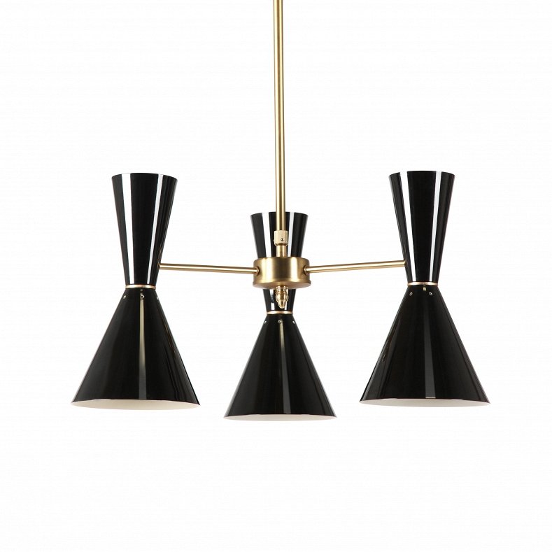 Люстра CAIRO Chandelier 3 Arm black Черный Латунь Люстра CAIRO Chandelier 3 Arm black Черный Латунь в Рязани | Loft Concept