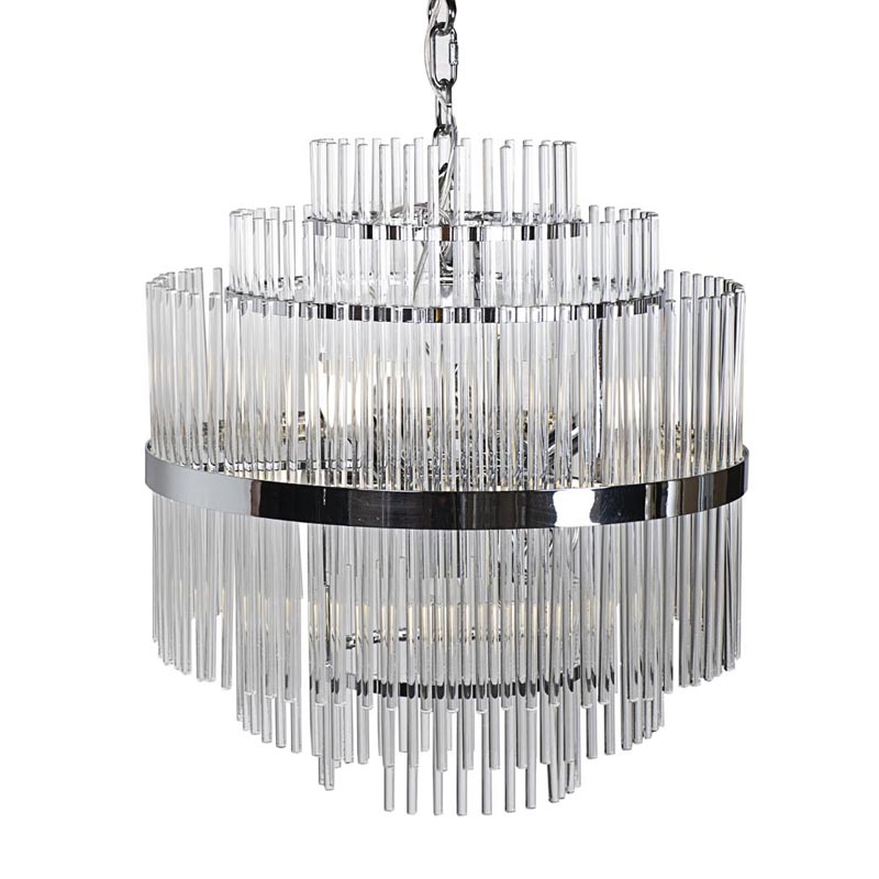 Люстра Hexagon Tube Light Multi-Tiered Chandelier Хром Люстра Hexagon Tube Light Multi-Tiered Chandelier Хром в Рязани | Loft Concept
