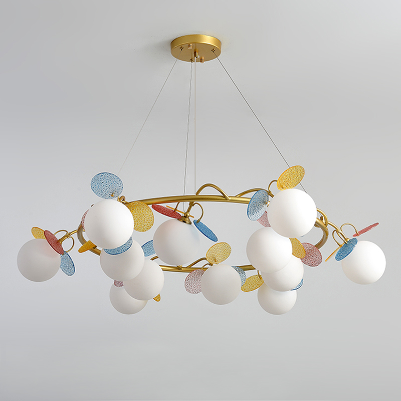Люстра MATISSE Chandelier glass Золотой Белый Мульти Люстра MATISSE Chandelier glass Золотой Белый Мульти в Рязани | Loft Concept