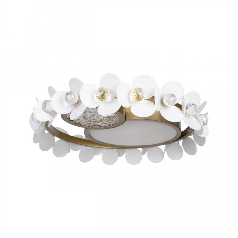 Потолочный светильник Белые Цветы White Flowers Ceiling lamp D 46 Белый Золотой Потолочный светильник Белые Цветы White Flowers Ceiling lamp D 46 Белый Золотой в Рязани | Loft Concept