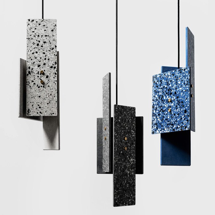 Подвесной светильник Granite Pendant Черный Синий Серый Подвесной светильник Granite Pendant Черный Синий Серый в Рязани | Loft Concept
