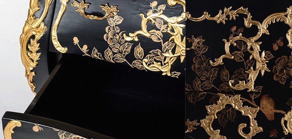 Комод в стиле французского рококо Baroque Сasket Черный Комод в стиле французского рококо Baroque Сasket Черный - Loft-Concept в Рязани
