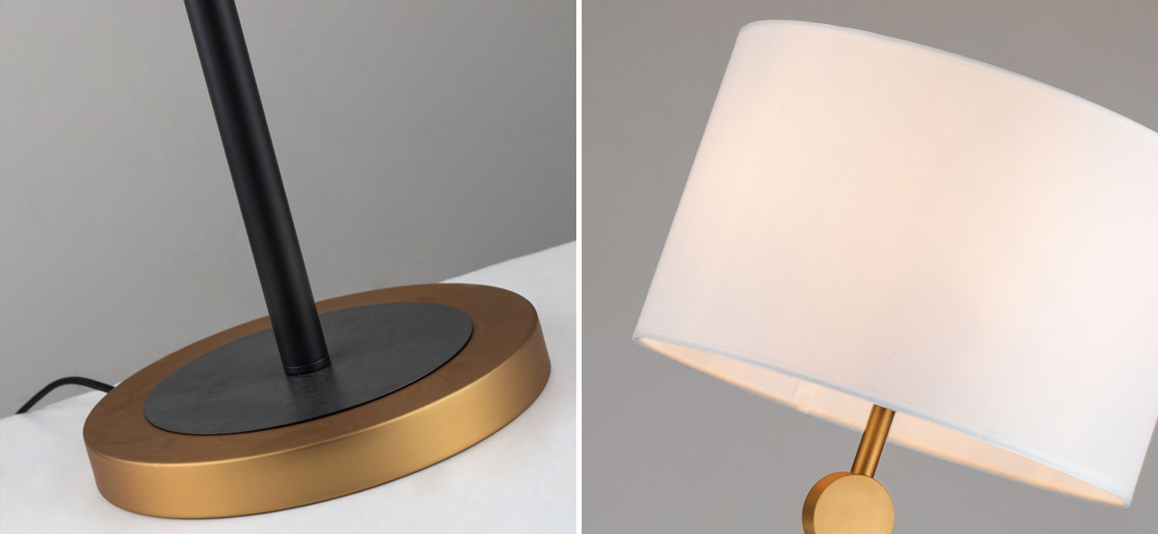 Торшер с абажуром из белой атласной ткани MOGIR - фото №1