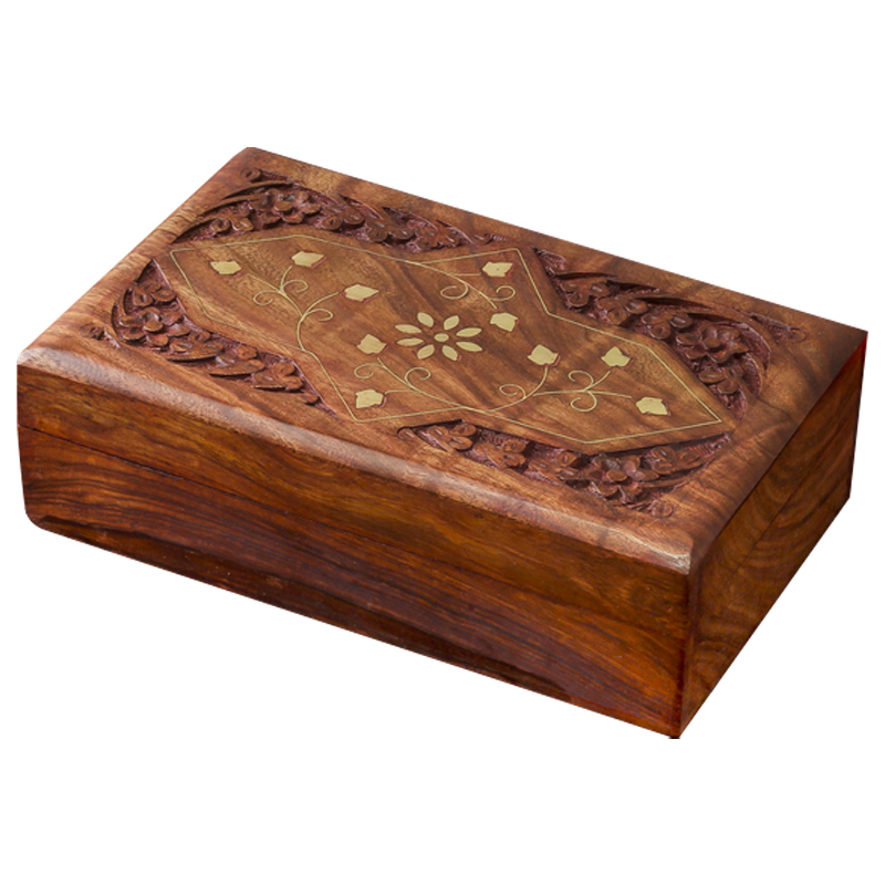 Шкатулка Damini Indian Inlay Box Коричневый Шкатулка Damini Indian Inlay Box Коричневый в Рязани | Loft Concept