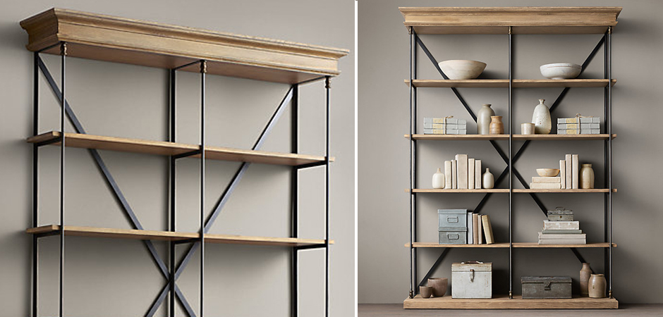 Стеллаж RH Old Oak Double Стеллаж RH Old Oak Double - Loft-Concept в Рязани