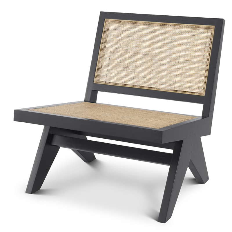 Кресло Eichholtz Chair Romee black Черный Бежевый Кресло Eichholtz Chair Romee black Черный Бежевый в Рязани | Loft Concept