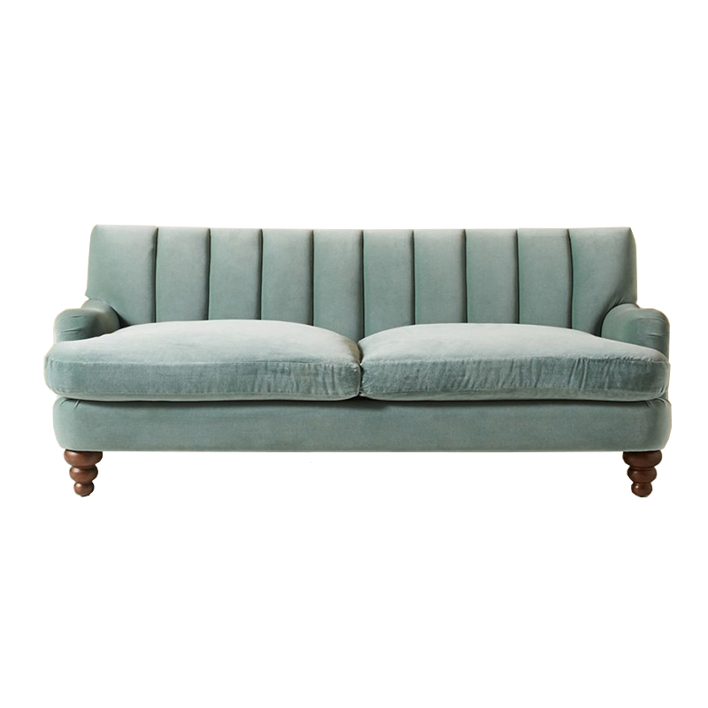Диван Greville Sofa Голубой пастельный Коричневый Диван Greville Sofa Голубой пастельный Коричневый в Рязани | Loft Concept
