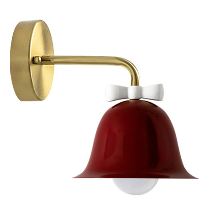 Бра Колокольчик Bell with Bow Red Wall Lamp Красный Красный Белый Золотой Бра Колокольчик Bell with Bow Red Wall Lamp Красный Красный Белый Золотой в Рязани | Loft Concept