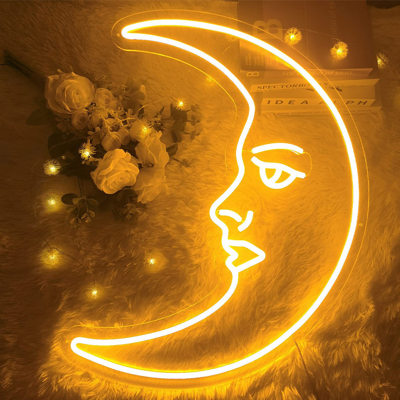 Неоновая настенная лампа Crescent Moon Neon Wall Lamp Прозрачный Желтый Неоновая настенная лампа Crescent Moon Neon Wall Lamp Прозрачный Желтый в Рязани | Loft Concept