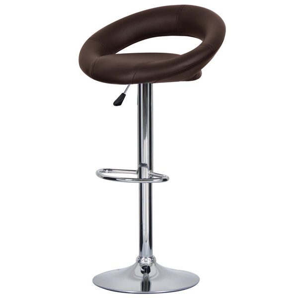Барный стул Ring Dark Brown Хром Коричневый Барный стул Ring Dark Brown Хром Коричневый в Рязани | Loft Concept