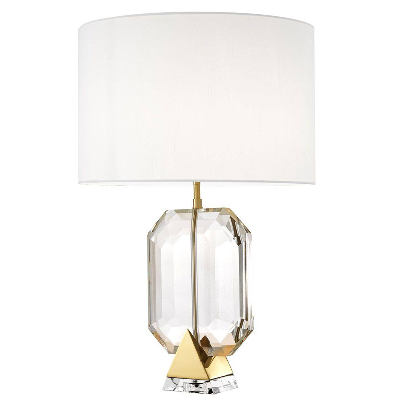 Настольная лампа Eichholtz Table Lamp Emerald Gold & white Белый Глянцевое золото Прозрачный в Рязани | Loft Concept 