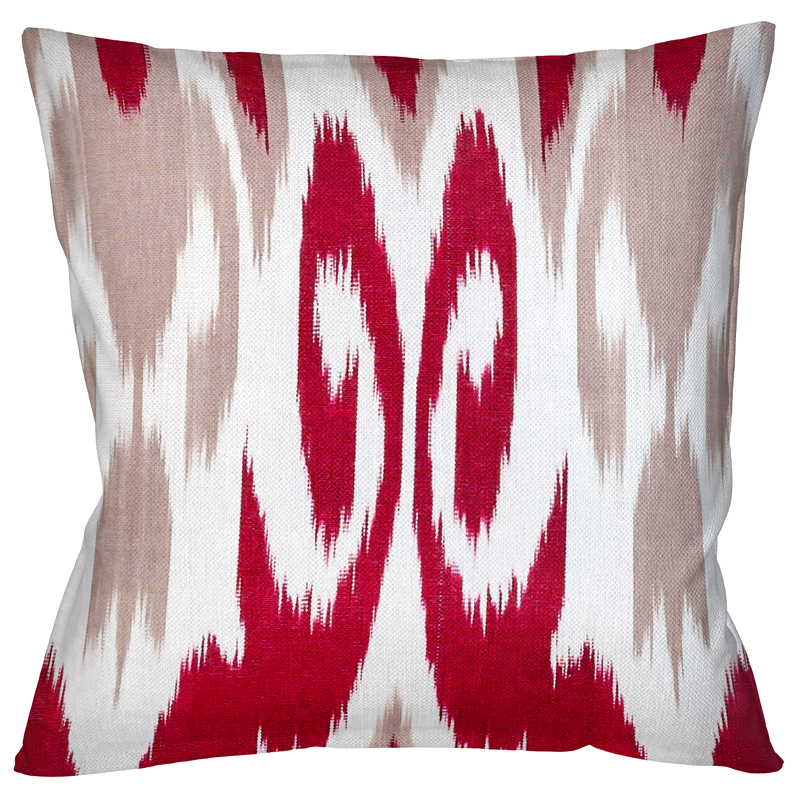 Декоративная подушка Ikat Pattern Красная Красный Белый Декоративная подушка Ikat Pattern Красная Красный Белый в Рязани | Loft Concept
