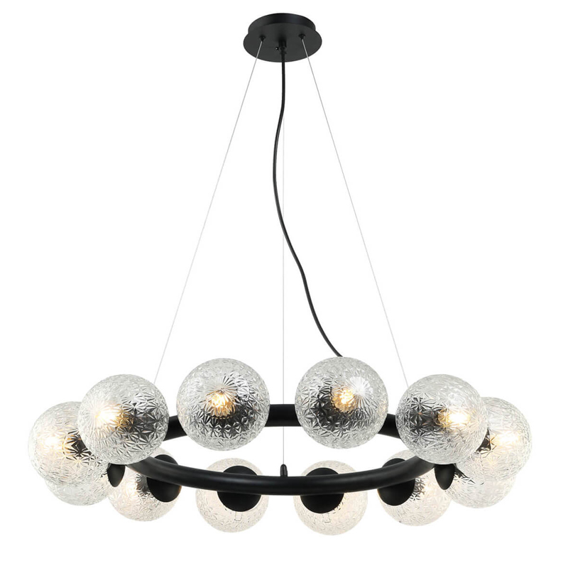 Люстра Perforated Glass Bubbles black D77 Черный Серый (Gray) Люстра Perforated Glass Bubbles black D77 Черный Серый (Gray) в Рязани | Loft Concept