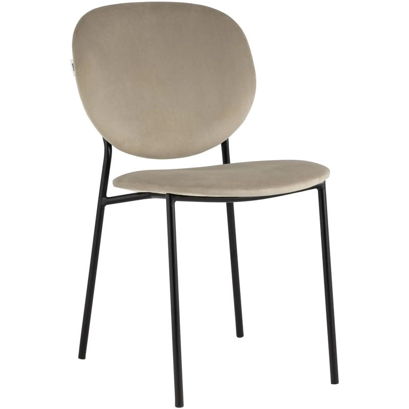 Стул Stanley Chair Бежевый Велюр Бежевый Черный Стул Stanley Chair Бежевый Велюр Бежевый Черный в Рязани | Loft Concept