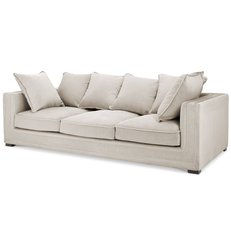 Диван Eichholtz Sofa Menorca Stone grey Бежево-серый Черный Диван Eichholtz Sofa Menorca Stone grey Бежево-серый Черный в Рязани | Loft Concept