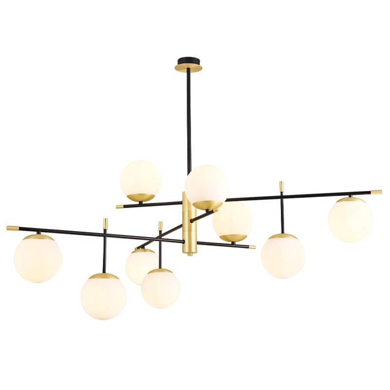 Люстра Черная с Золотом Spike Balls Hanging 9 Lamp Белый Золотой Черный Люстра Черная с Золотом Spike Balls Hanging 9 Lamp Белый Золотой Черный в Рязани | Loft Concept