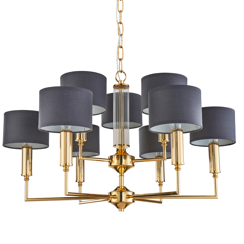 Люстра Laurent Chandelier grey 71 Глянцевое золото Серый Прозрачный Люстра Laurent Chandelier grey 71 Глянцевое золото Серый Прозрачный в Рязани | Loft Concept