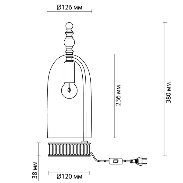 Настольная лампа Glass Dome Bronze в Рязани