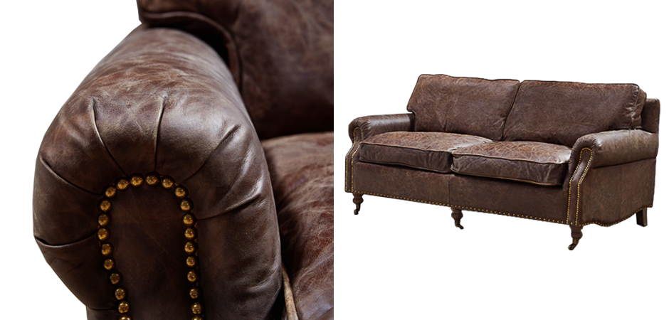 Диван RH CLASSIC LANCASTER Brown leather double Диван RH CLASSIC LANCASTER Brown leather double - Loft-Concept в Рязани