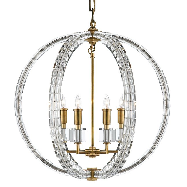 Люстра Radius Pendant Chandelier 6 Light Латунь Прозрачный Люстра Radius Pendant Chandelier 6 Light Латунь Прозрачный в Рязани | Loft Concept