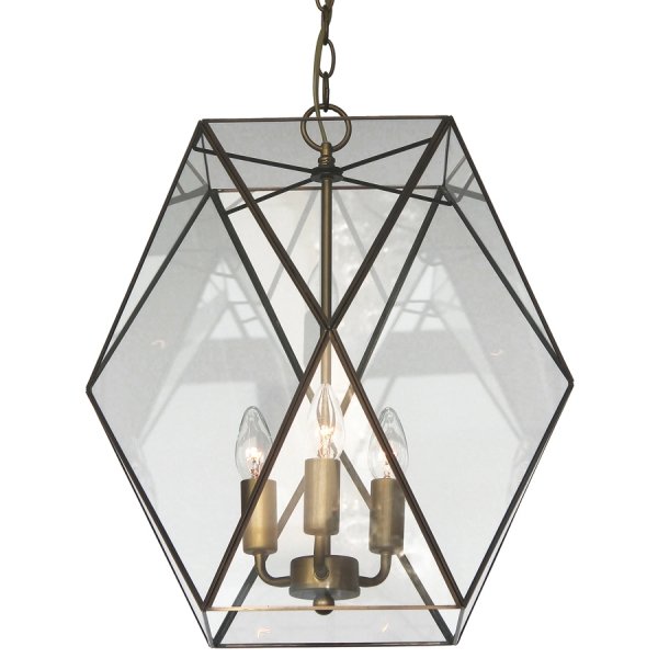 Подвесной светильник Rombius Pendant large III clear glass Латунь Античная полированная Подвесной светильник Rombius Pendant large III clear glass Латунь Античная полированная в Рязани | Loft Concept
