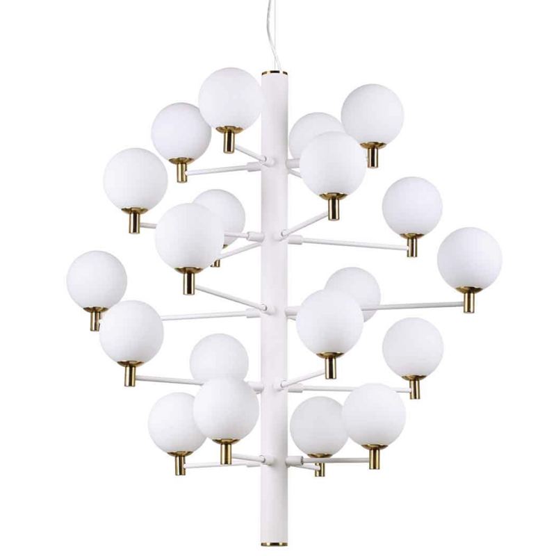 Люстра Italian Globe Abstraction Light White 20 Белый Золотой Люстра Italian Globe Abstraction Light White 20 Белый Золотой в Рязани | Loft Concept