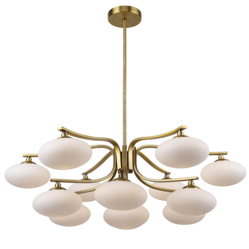Oval Balls Mushrooms Chandelier 13 Brass Латунь Прозрачный белый Oval Balls Mushrooms Chandelier 13 Brass Латунь Прозрачный белый в Рязани | Loft Concept