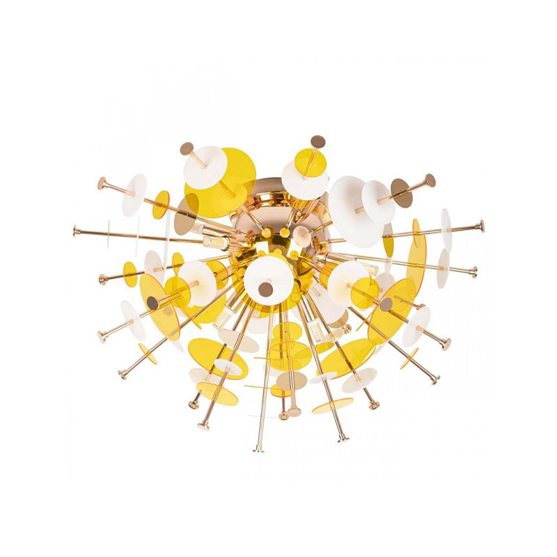 Потолочный светильник Dandelion Yellow диаметр 60 Золотой Белый Желтый Потолочный светильник Dandelion Yellow диаметр 60 Золотой Белый Желтый в Рязани | Loft Concept
