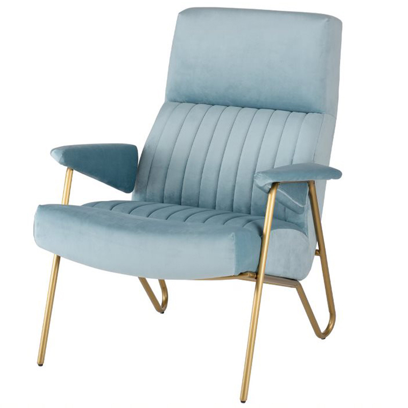 Кресло Solonar light blue Голубой Золотой Кресло Solonar light blue Голубой Золотой в Рязани | Loft Concept
