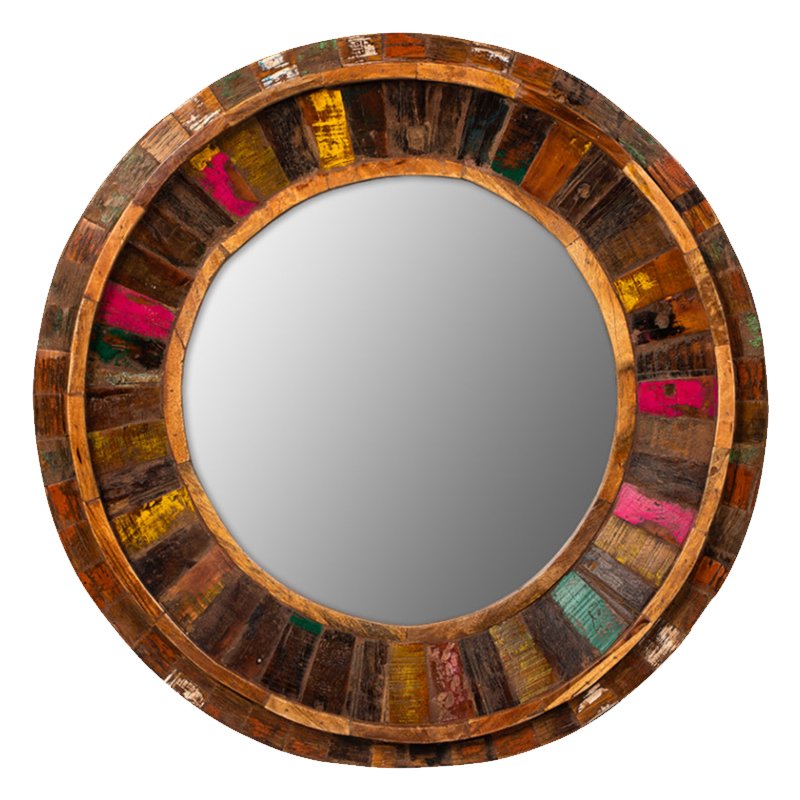 Зеркало Antique Wood Circle Коричневый винтаж Зеркало Antique Wood Circle Коричневый винтаж в Рязани | Loft Concept