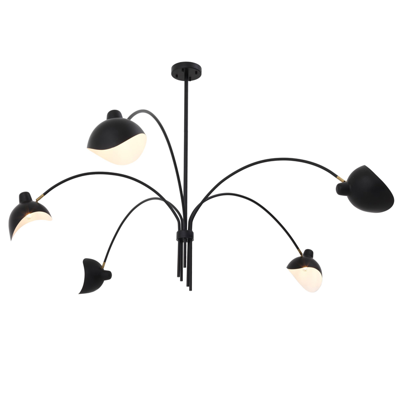 Люстра Eichholtz Chandelier Kirby Черный Латунь Античная полированная Люстра Eichholtz Chandelier Kirby Черный Латунь Античная полированная в Рязани | Loft Concept