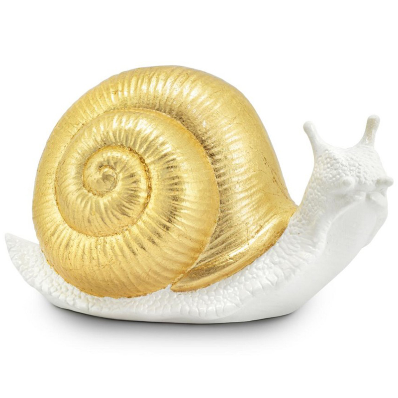 Статуэтка Abhika Snail Bisc. Goldleaf Белый Золотой Статуэтка Abhika Snail Bisc. Goldleaf Белый Золотой в Рязани | Loft Concept