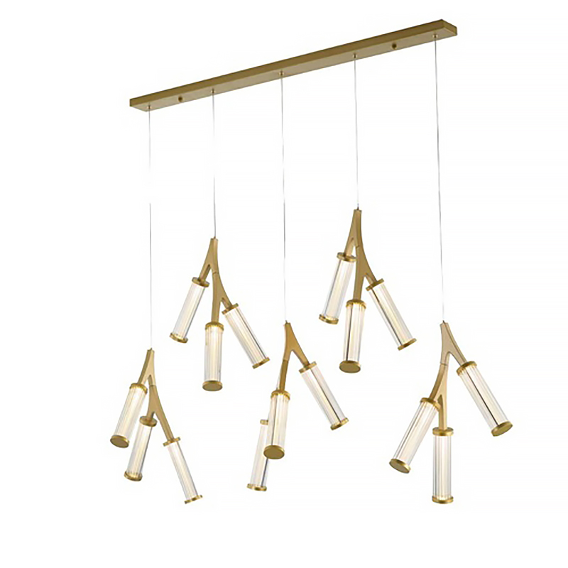 Люстра Cylinder Branches Chandelier Gold 15 Золотой Прозрачный Люстра Cylinder Branches Chandelier Gold 15 Золотой Прозрачный в Рязани | Loft Concept