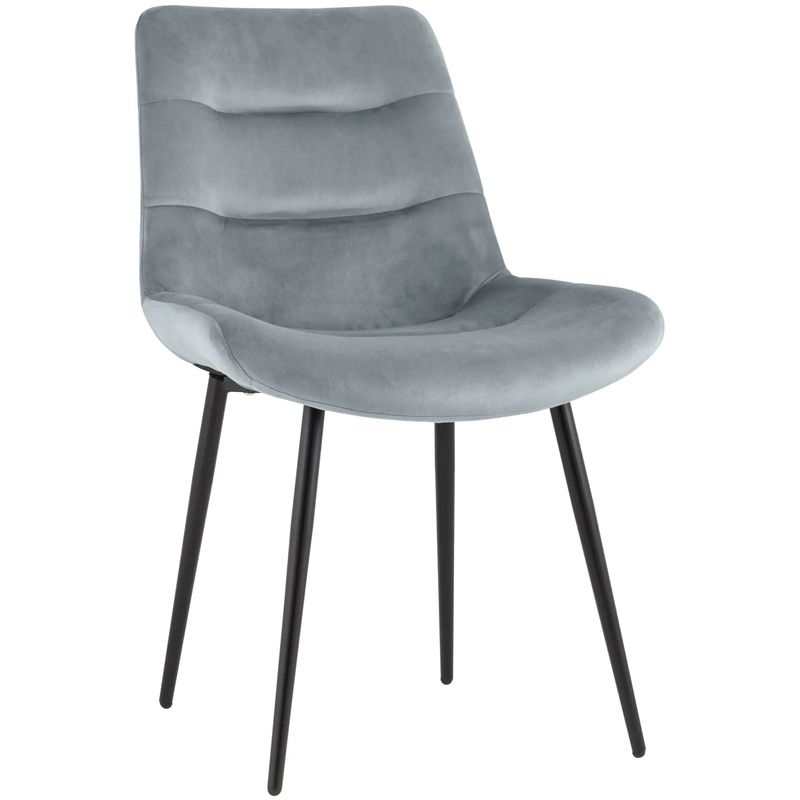 Стул Austin Chair Светло-Серый Велюр Светло-серый Черный в Рязани | Loft Concept 