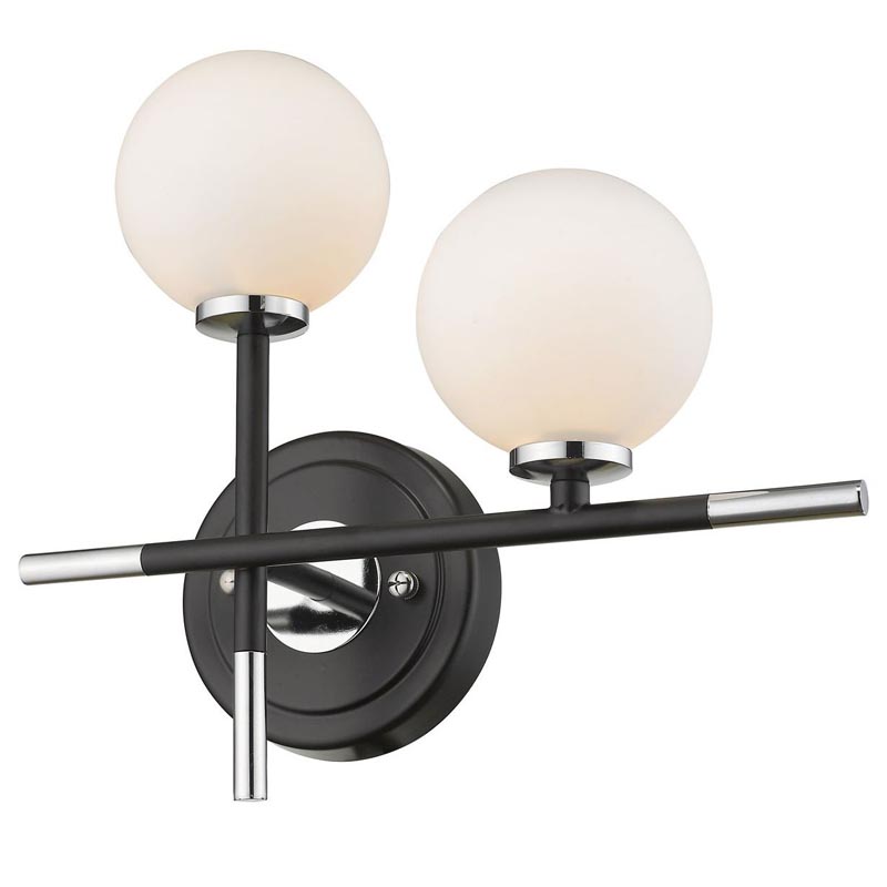 Бра Galant Sconce silver right Серебряный Черный Белое матовое стекло Бра Galant Sconce silver right Серебряный Черный Белое матовое стекло в Рязани | Loft Concept