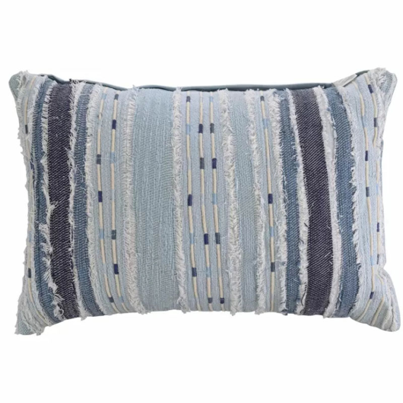 Подушка Blue Ikat stripes Синий Голубой Подушка Blue Ikat stripes Синий Голубой в Рязани | Loft Concept