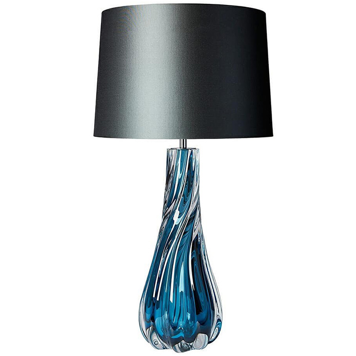 Настольная лампа Naiad Velvet Blue Table Lamp Черный Синий Настольная лампа Naiad Velvet Blue Table Lamp Черный Синий в Рязани | Loft Concept