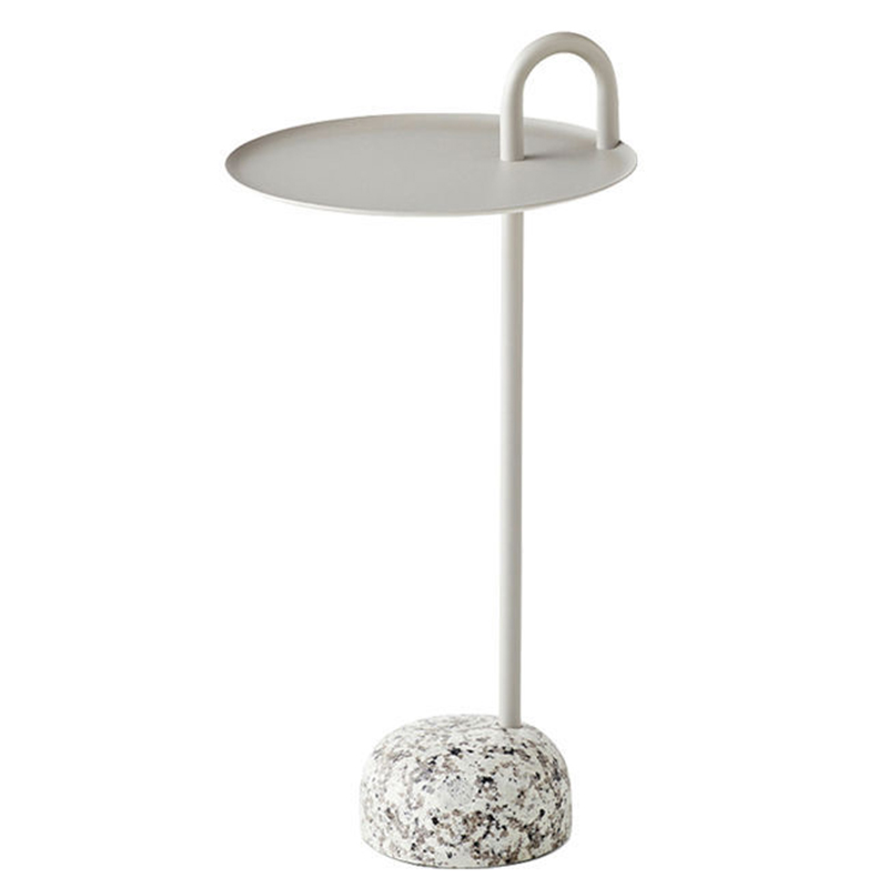 Белый Приставной Стол с основанием Терраццо Franz Side Table White Белый Белый Приставной Стол с основанием Терраццо Franz Side Table White Белый в Рязани | Loft Concept