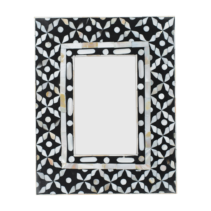 Рама для фото Bone Inlay Pearl Black S Черный Перламутровый Белый Рама для фото Bone Inlay Pearl Black S Черный Перламутровый Белый в Рязани | Loft Concept
