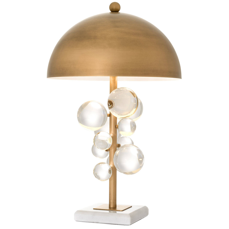 Настольная лампа Eichholtz Table Lamp Floral Латунь Античная полированная Прозрачное Стекло Белый Настольная лампа Eichholtz Table Lamp Floral Латунь Античная полированная Прозрачное Стекло Белый в Рязани | Loft Concept