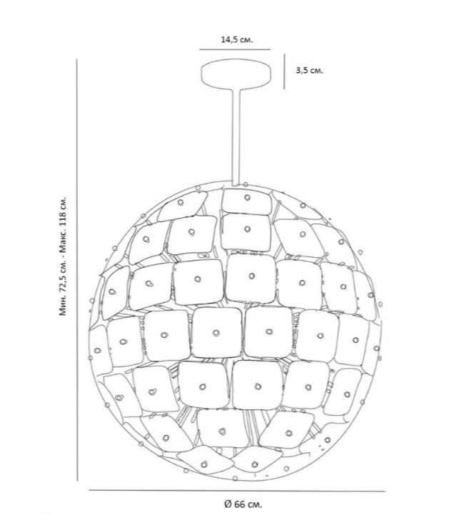 Люстра Sputnik Square Matt Chandelier в Рязани